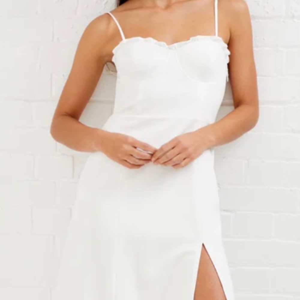 French Connection Echo Ruffle Corset Slipdress - Size 0 - Summer White